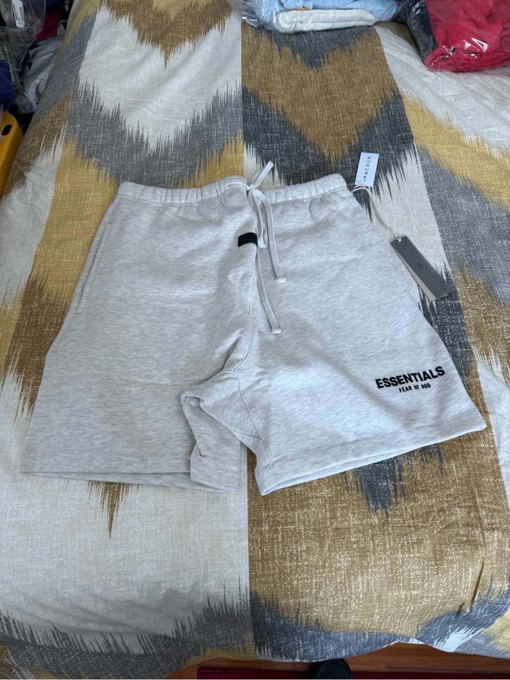 ESSENTIALS Men’s Light Gray Fleece Athletic Shorts size M
